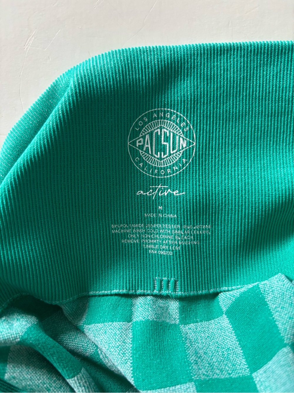 PacSun Teal Checkerboard Stretch Shorts - Picture 3 of 3